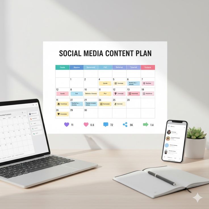 Social media content strategy and content planning calendar