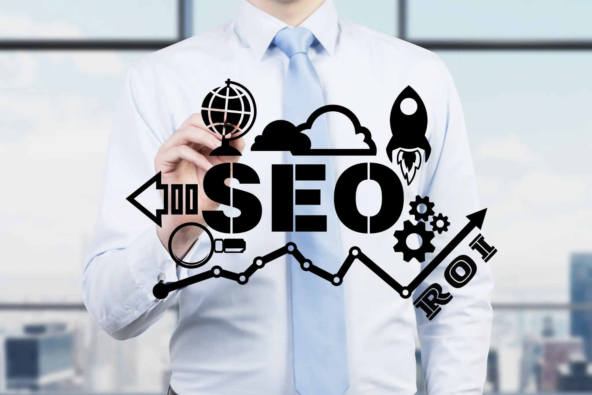 SEO ROI dashboard translating traffic into business metrics
