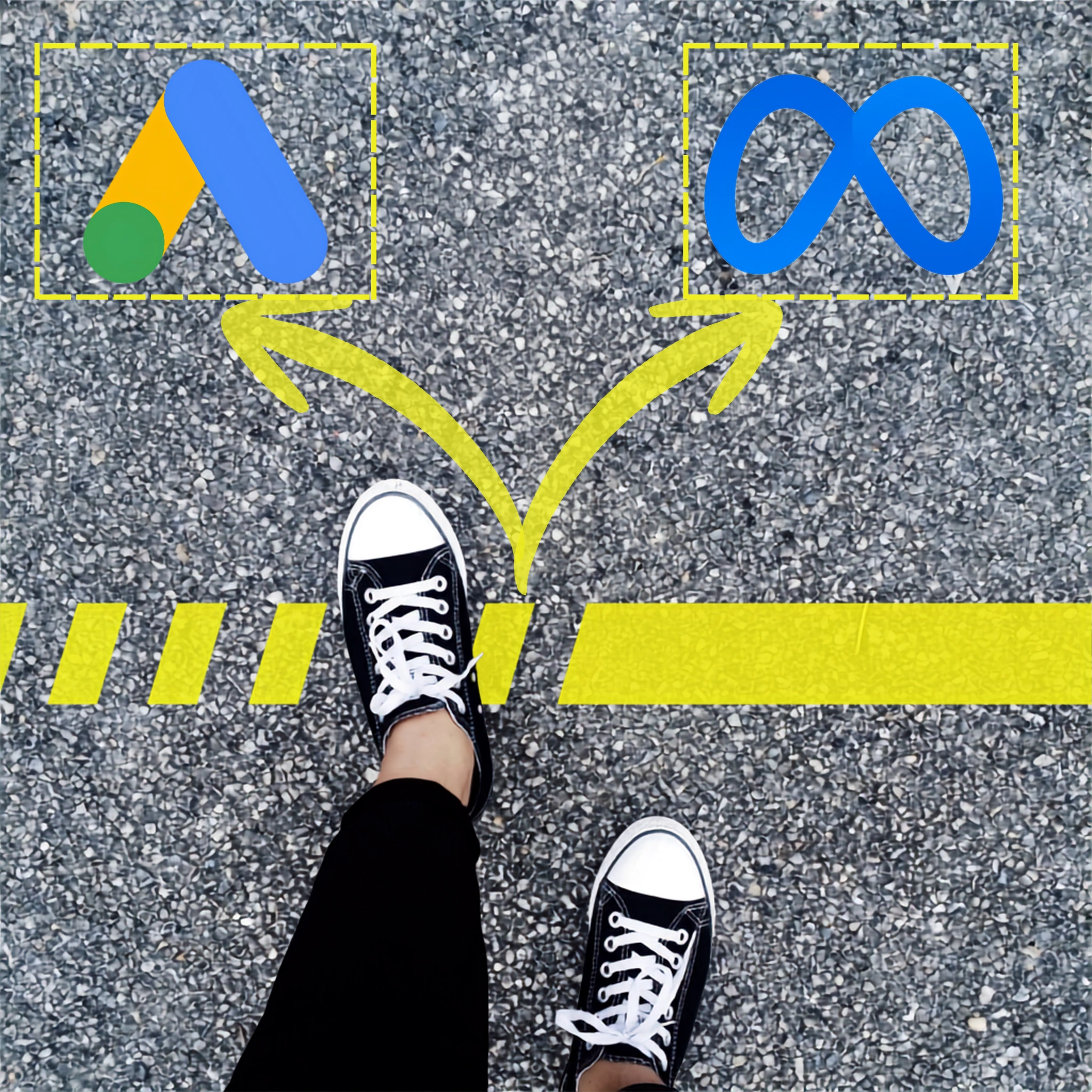 Decision graphic for choosing Google Ads or Meta Ads first