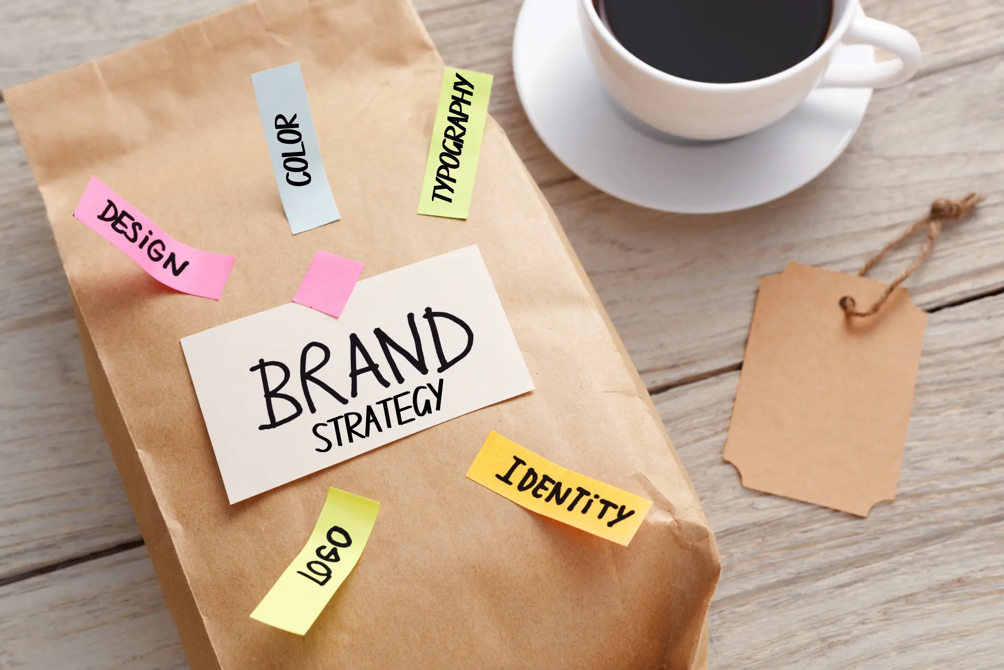 Brand strategy and visual identity decisions illustration